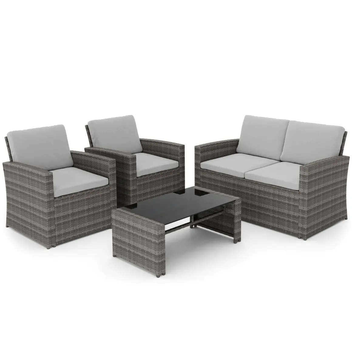 Gartenset Rattan MILENA grau