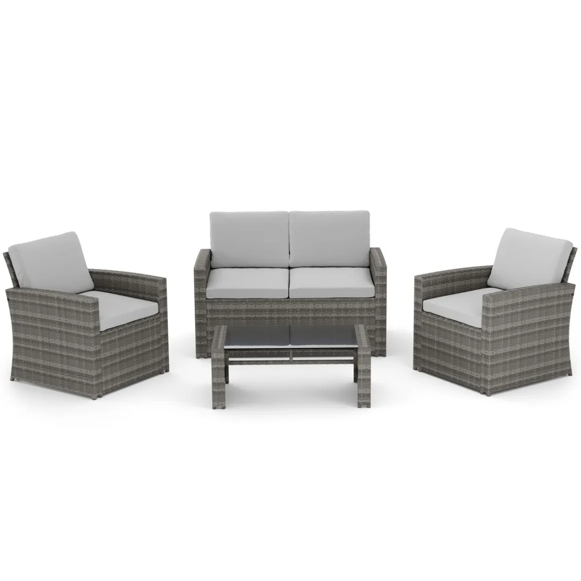 Gartenset Rattan MILENA grau