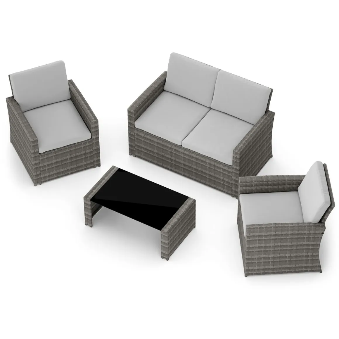 Gartenset Rattan MILENA grau