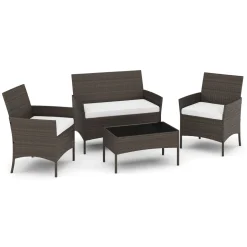 Gartenset Rattan MOLDE braun/beige