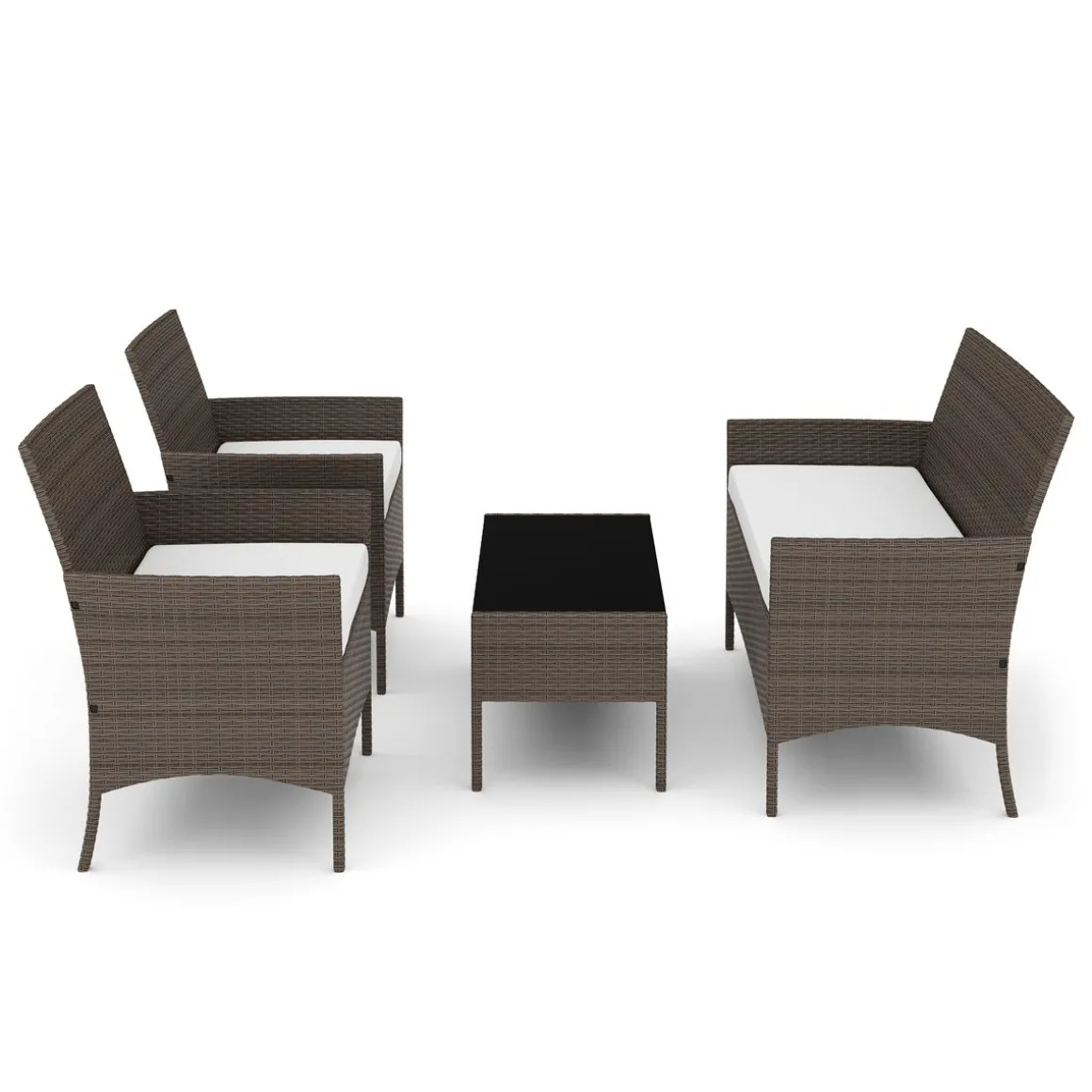 Gartenset Rattan MOLDE braun/beige
