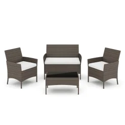 Gartenset Rattan MOLDE braun/beige