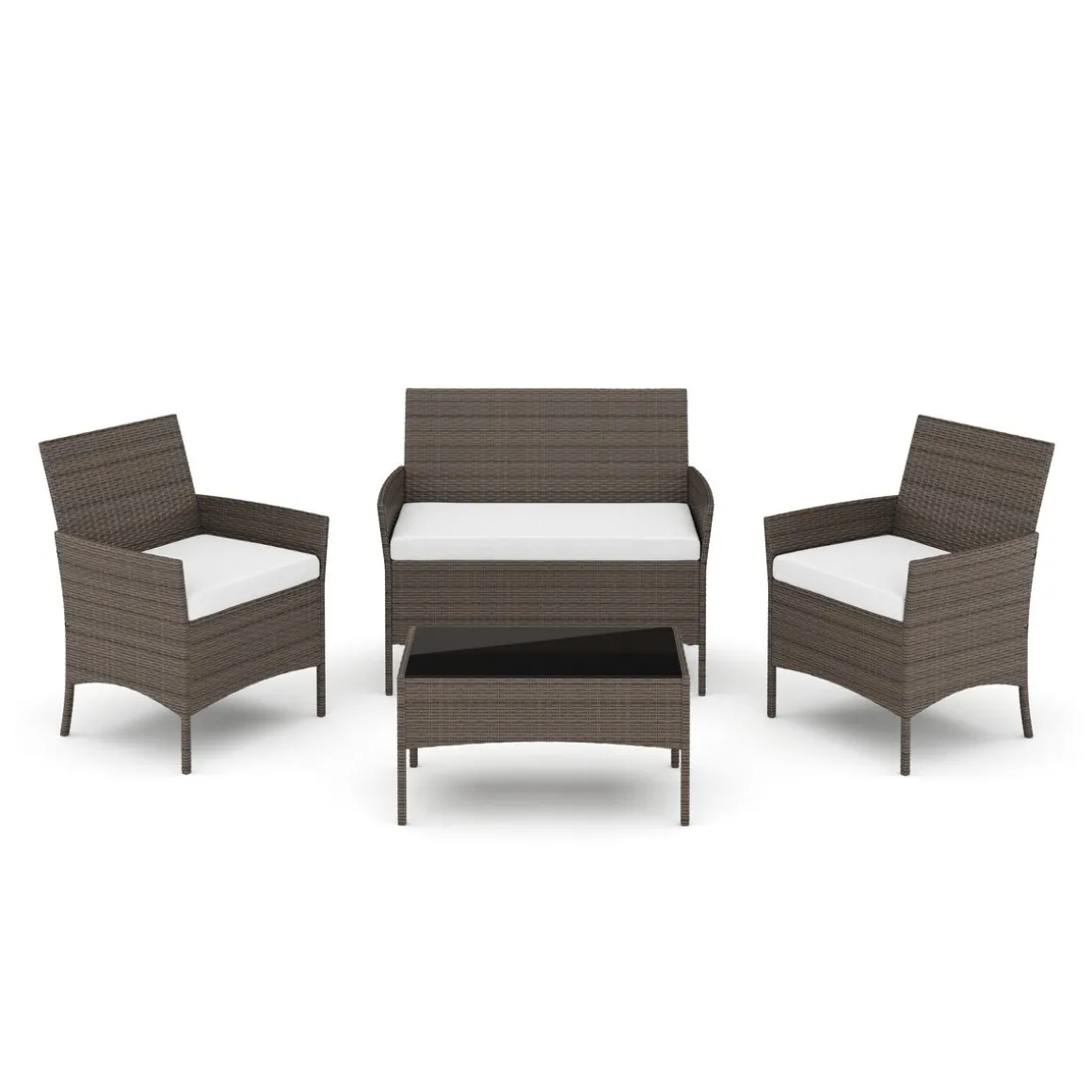 Gartenset Rattan MOLDE braun/beige