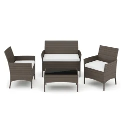 Gartenset Rattan MOLDE braun/beige