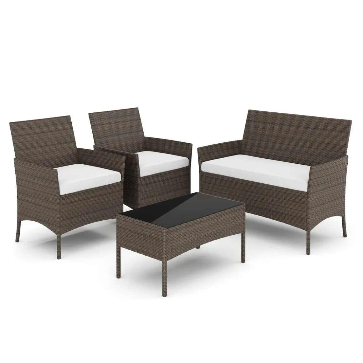 Gartenset Rattan MOLDE braun/beige