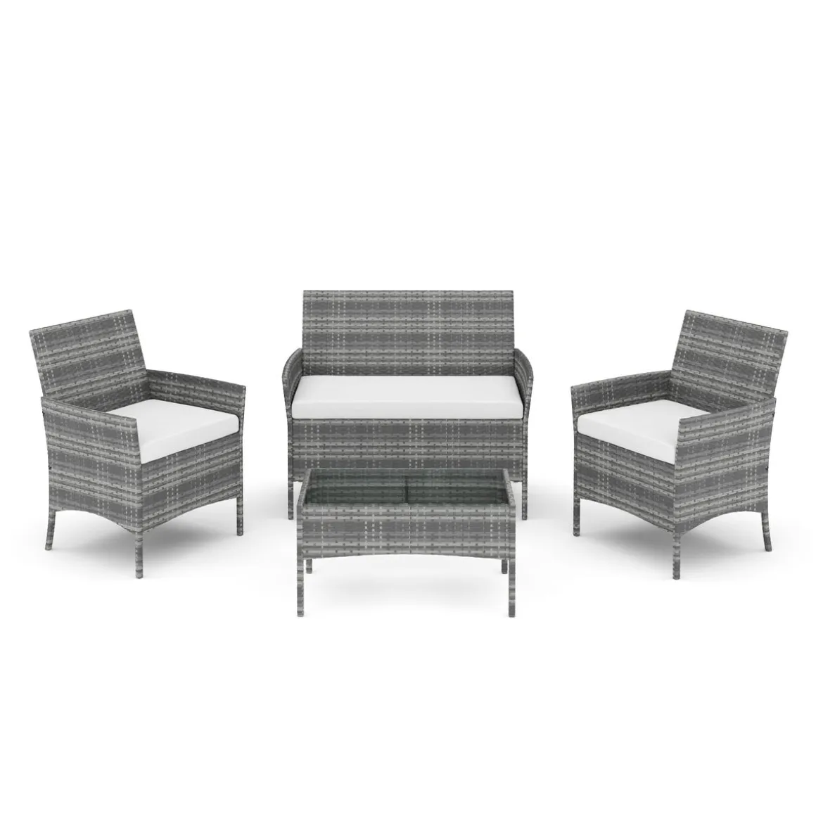 Gartenset Rattan MOLDE grau/beige