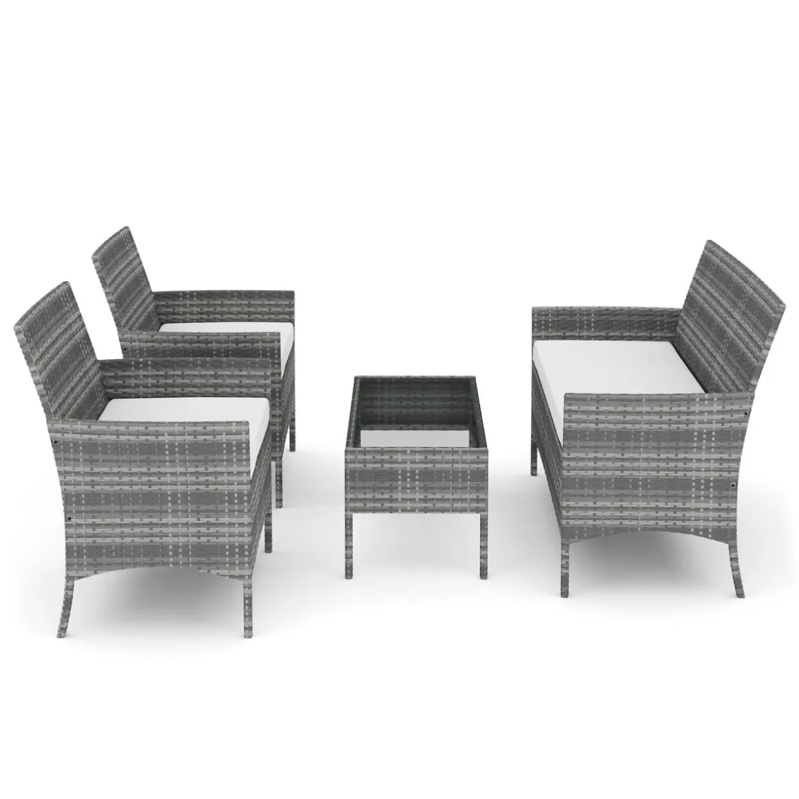 Gartenset Rattan MOLDE grau/beige