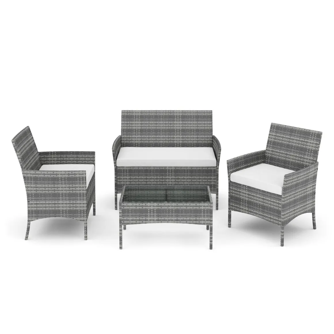Gartenset Rattan MOLDE grau/beige