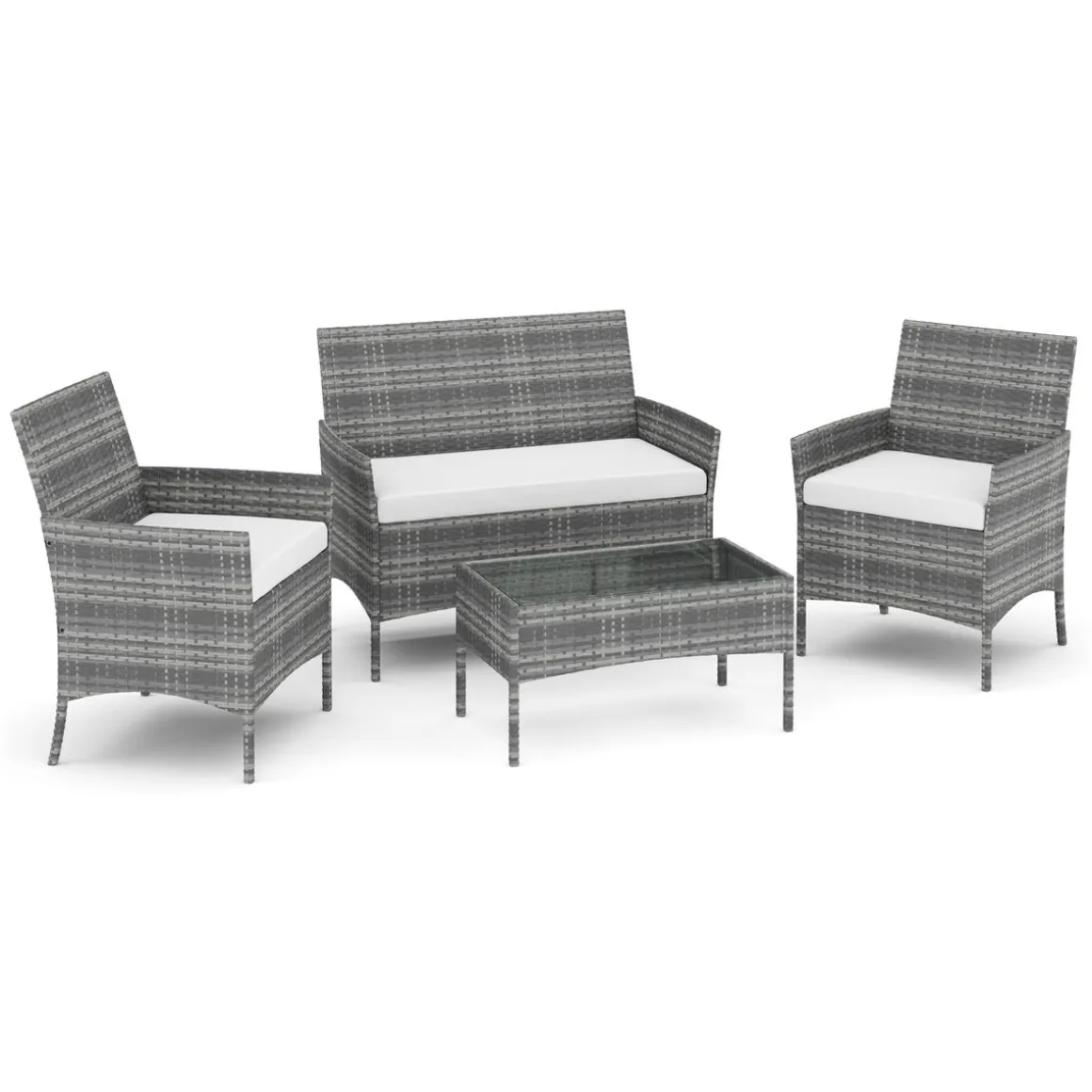Gartenset Rattan MOLDE grau/beige