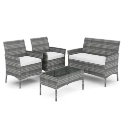 Gartenset Rattan MOLDE grau/beige