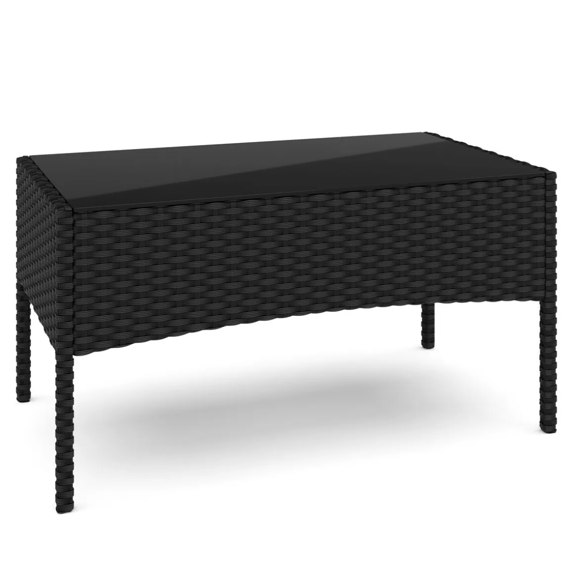 Gartenset Rattan MOLDE schwarz/beige