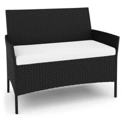 Gartenset Rattan MOLDE schwarz/beige