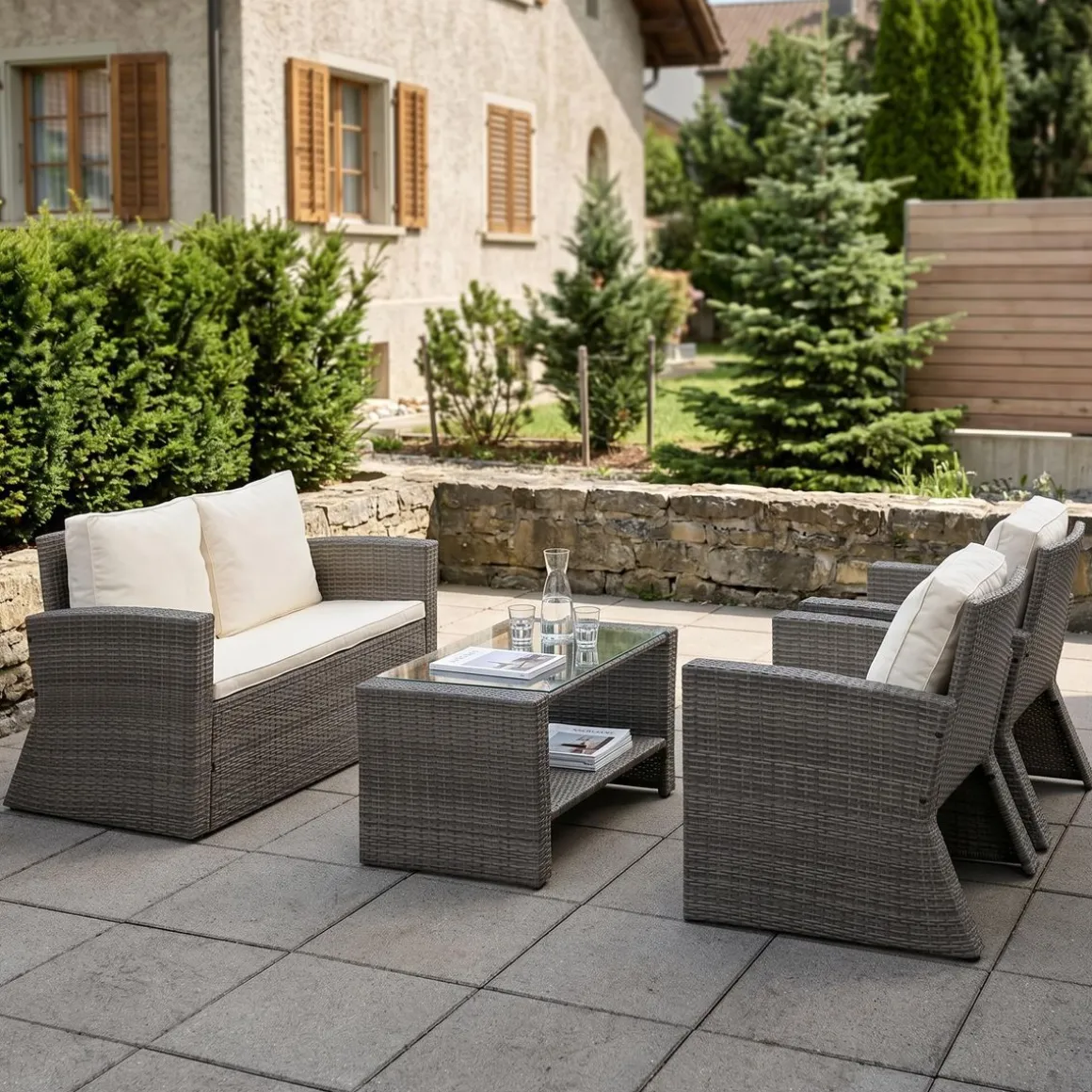 Gartenset SAVONA grau/beige