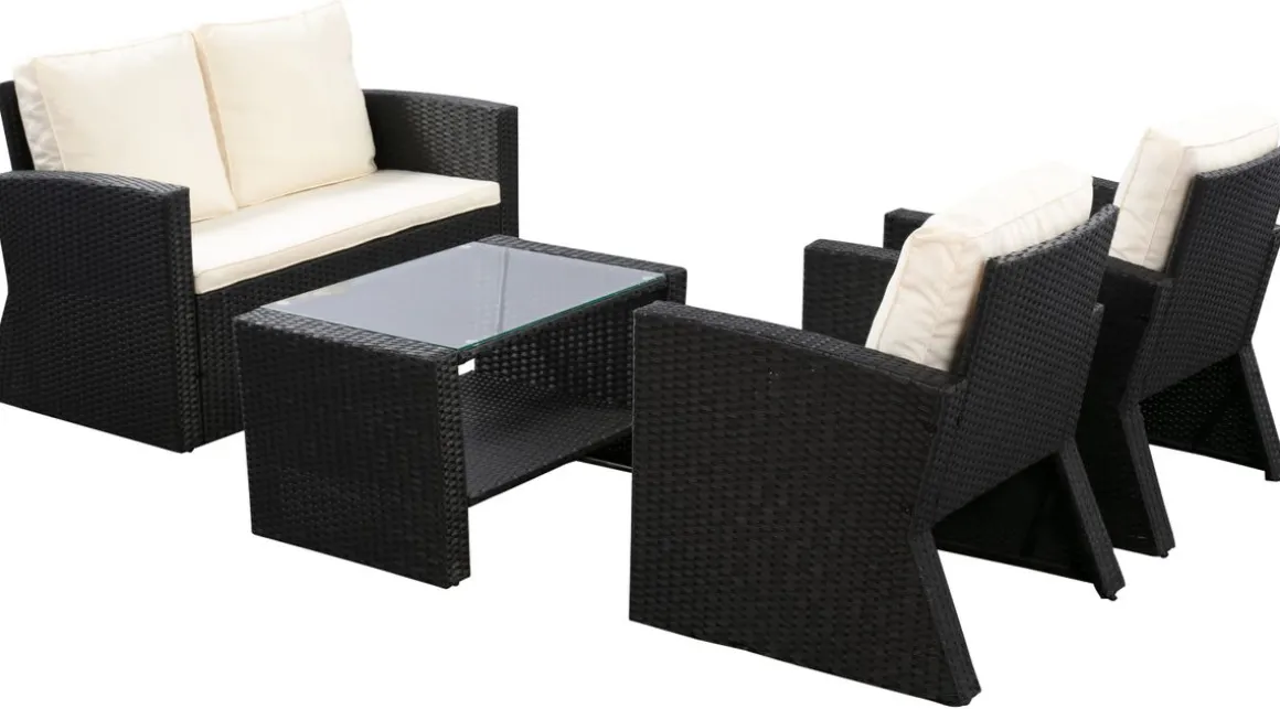 Gartenset SAVONA schwarz/beige