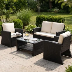 Gartenset SAVONA schwarz/beige
