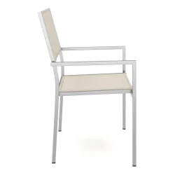Gartenstuhl ELA Edelstahl weiss