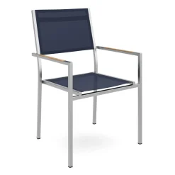 Gartenstuhl ELA TEAK Edelstahl schwarz