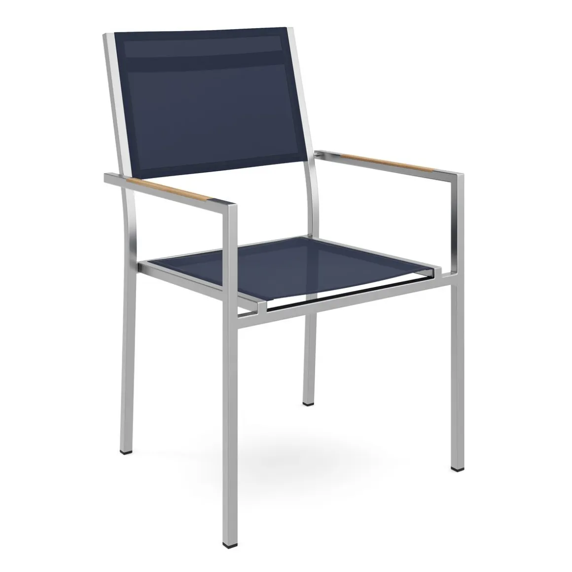 Gartenstuhl ELA TEAK Edelstahl schwarz