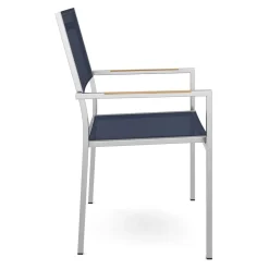 Gartenstuhl ELA TEAK Edelstahl schwarz