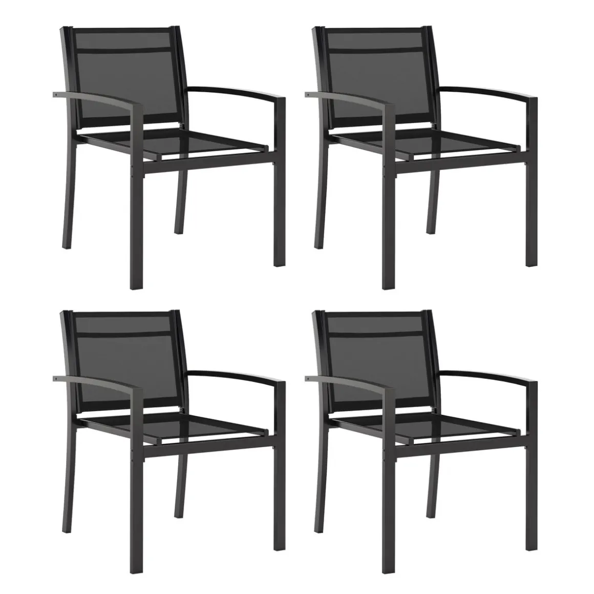 Gartenstuhl 4er Set anthrazit