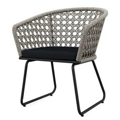 Gartenstuhl ÄGINA 2er Set grau/schwarz