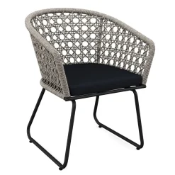Gartenstuhl ÄGINA 2er Set grau/schwarz