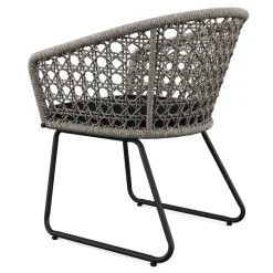 Gartenstuhl ÄGINA 2er Set grau/schwarz