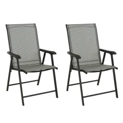 Gartenstuhl klappbar 2er Set anthrazit