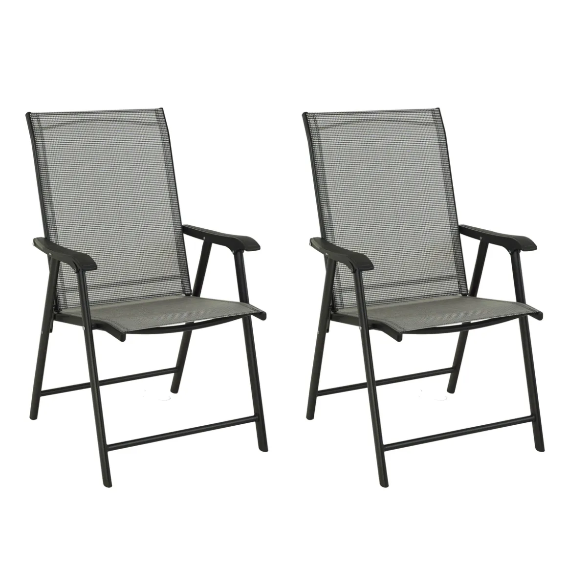 Gartenstuhl klappbar 2er Set anthrazit