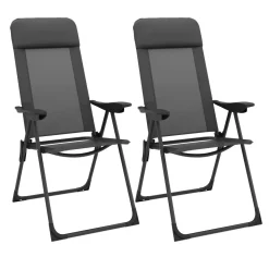 Gartenstuhl LILLIAN 2er Set anthrazit/schwarz