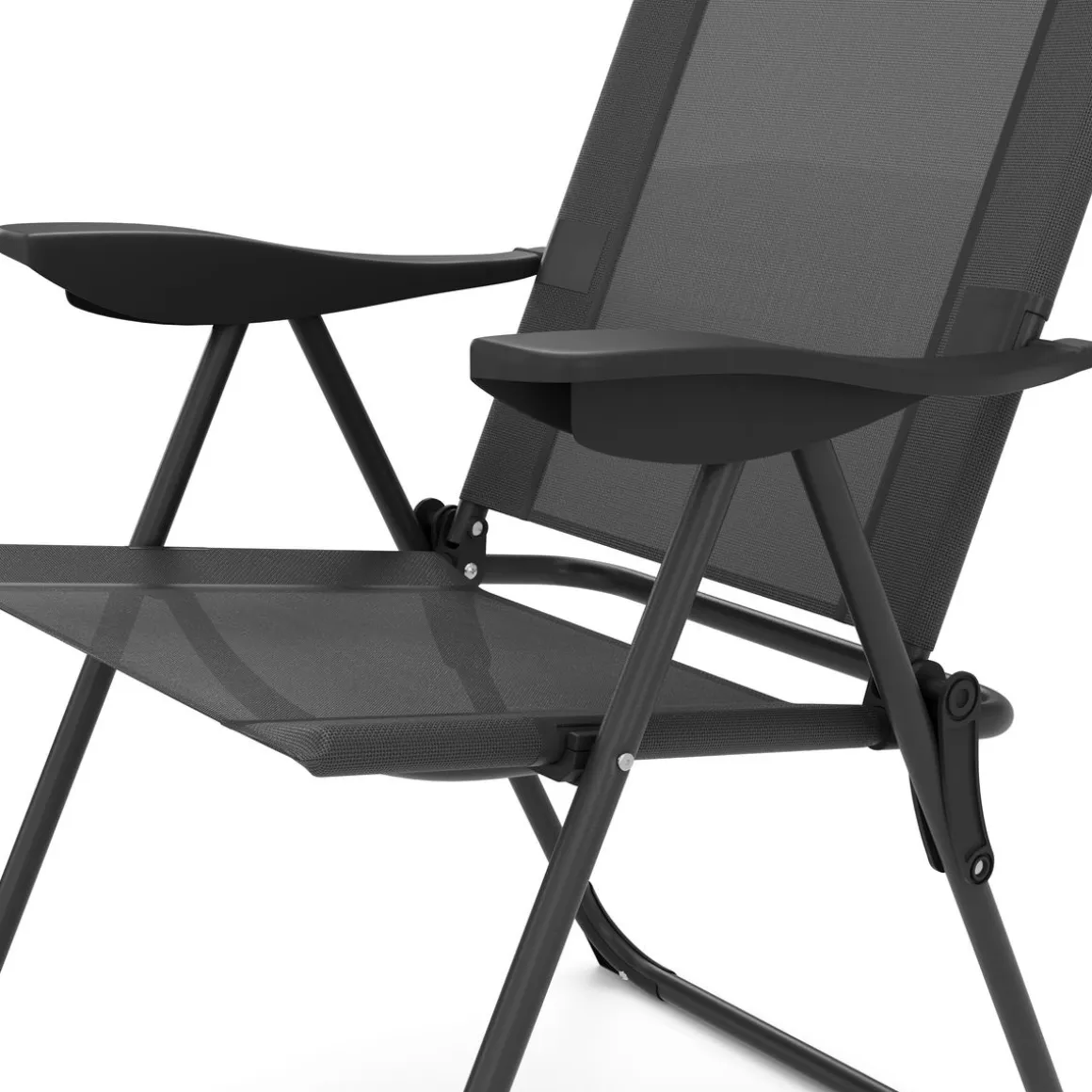 Gartenstuhl LILLIAN 2er Set anthrazit/schwarz