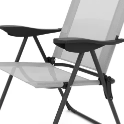 Gartenstuhl LILLIAN 2er Set grau/schwarz