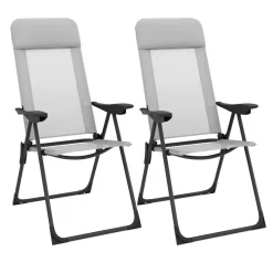 Gartenstuhl LILLIAN 2er Set grau/schwarz