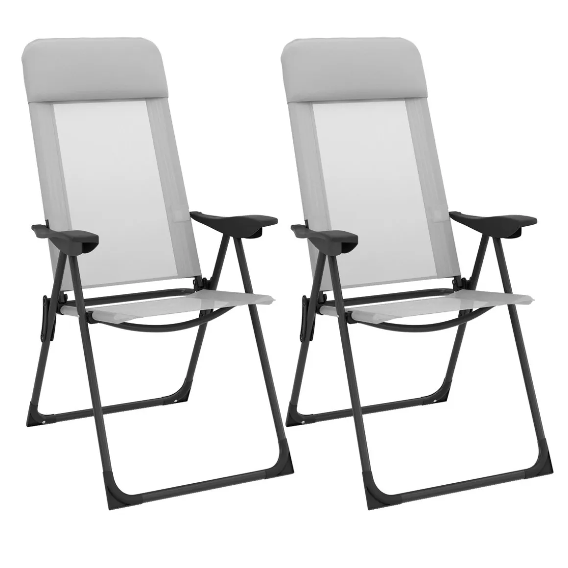 Gartenstuhl LILLIAN 2er Set grau/schwarz