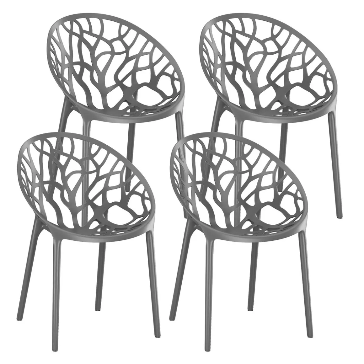 Gartenstuhl LIVA 4er Set anthrazit