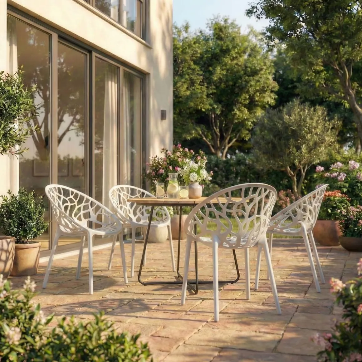 Gartenstuhl LIVA 4er Set weiss