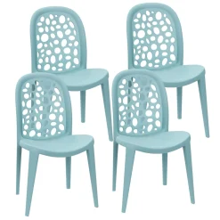 Gartenstuhl LONA 4er Set blau