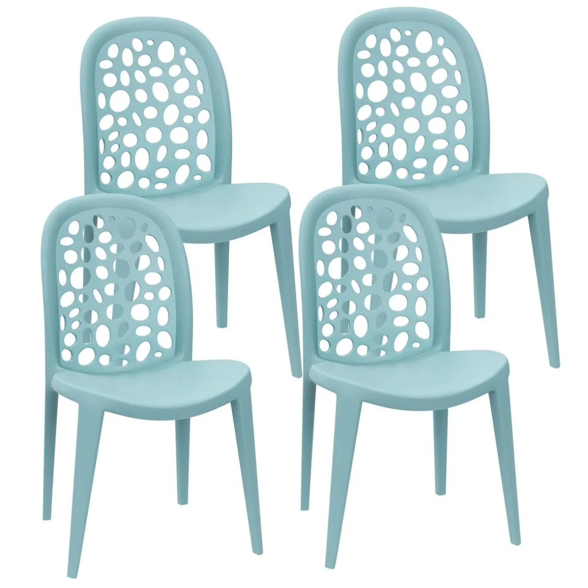 Gartenstuhl LONA 4er Set blau