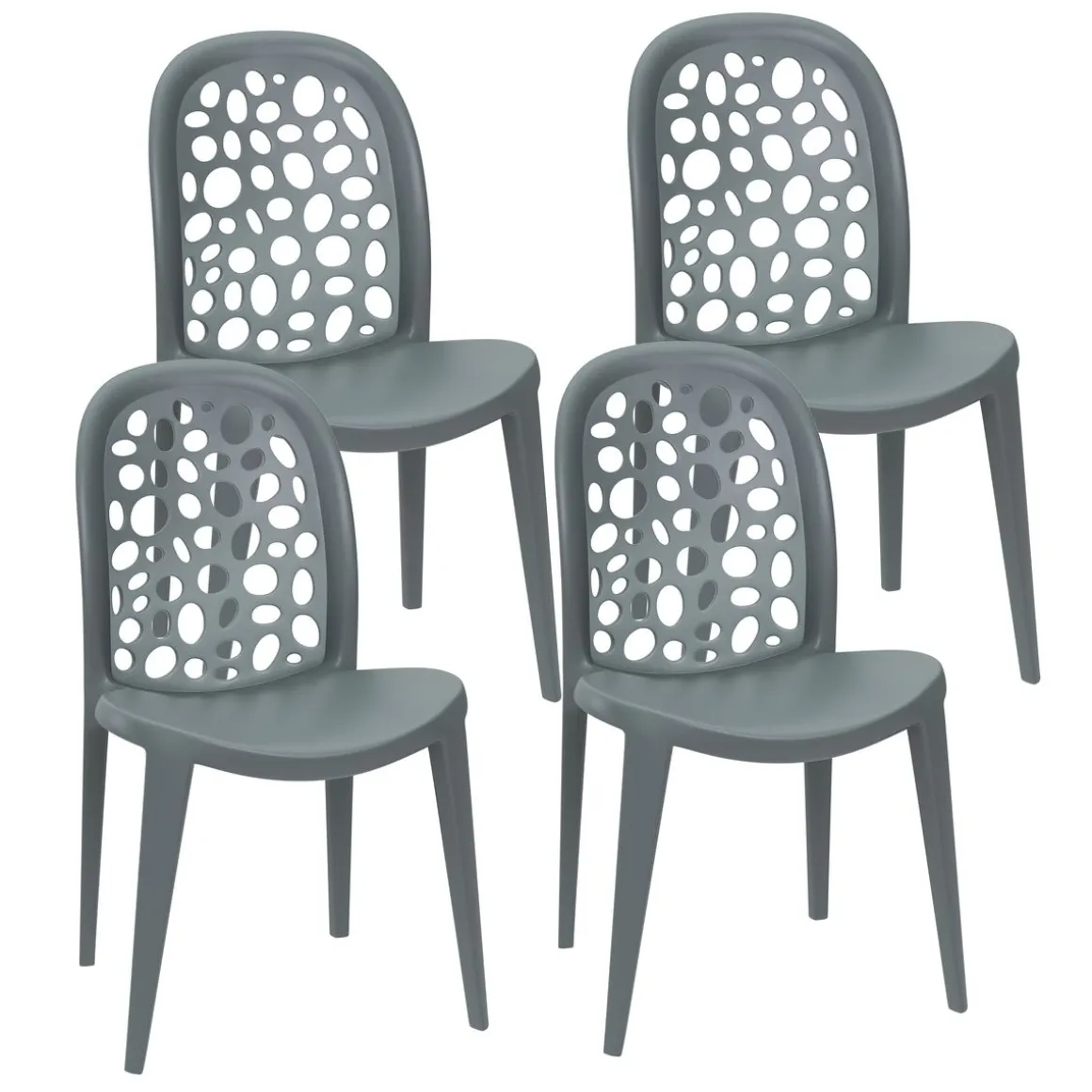 Gartenstuhl LONA 4er Set grau