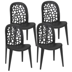 Gartenstuhl LONA 4er Set schwarz