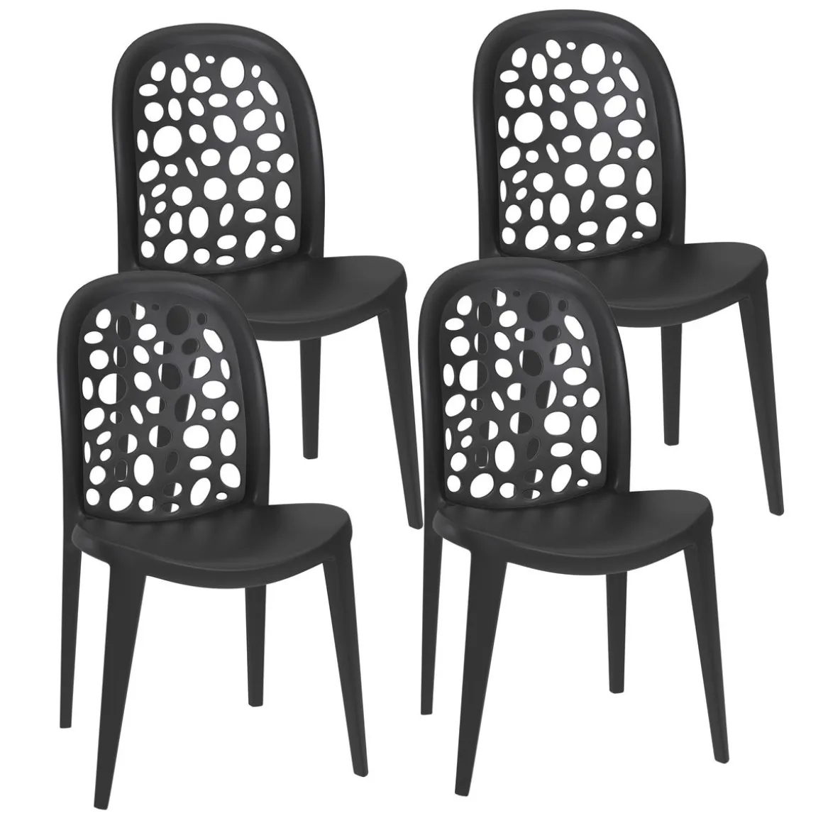 Gartenstuhl LONA 4er Set schwarz