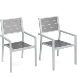 Gartenstuhl PELO 2er Set grau
