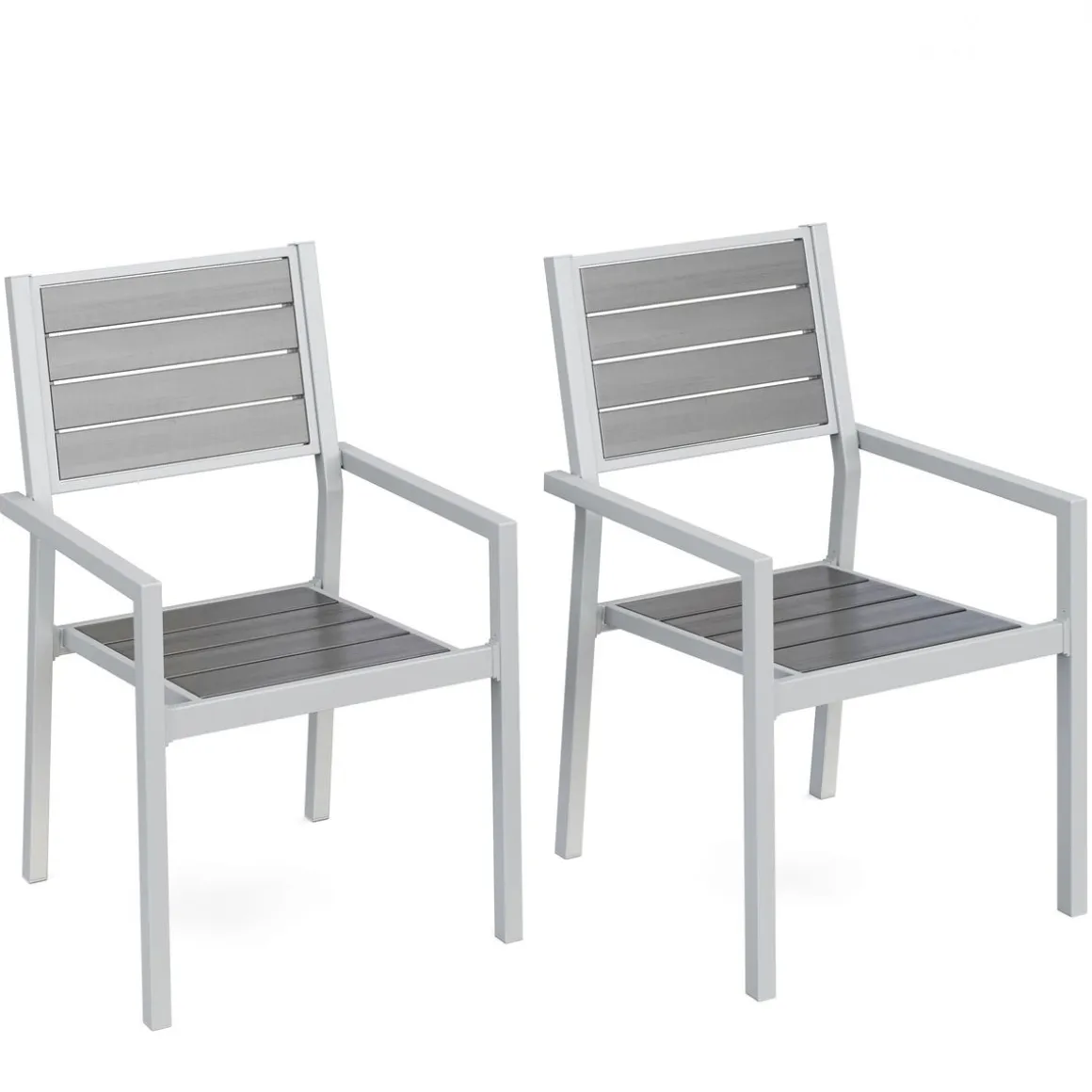 Gartenstuhl PELO 2er Set grau