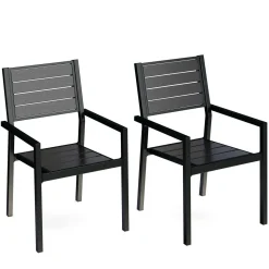 Gartenstuhl PELO 2er Set schwarz