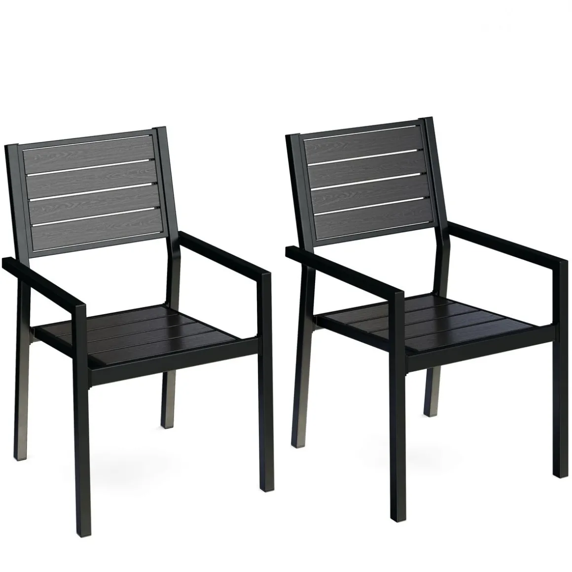 Gartenstuhl PELO 2er Set schwarz