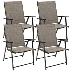 Gartenstuhl REA 4er Set braun/schwarz