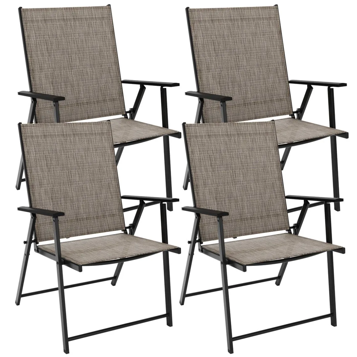 Gartenstuhl REA 4er Set braun/schwarz