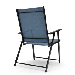 Gartenstuhl REA 4er Set dunkelblau/schwarz