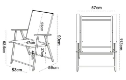 Gartenstuhl REA 4er Set dunkelblau/schwarz