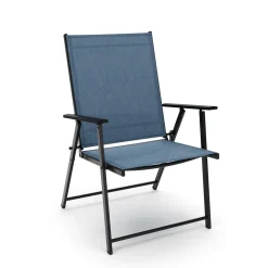 Gartenstuhl REA 4er Set dunkelblau/schwarz